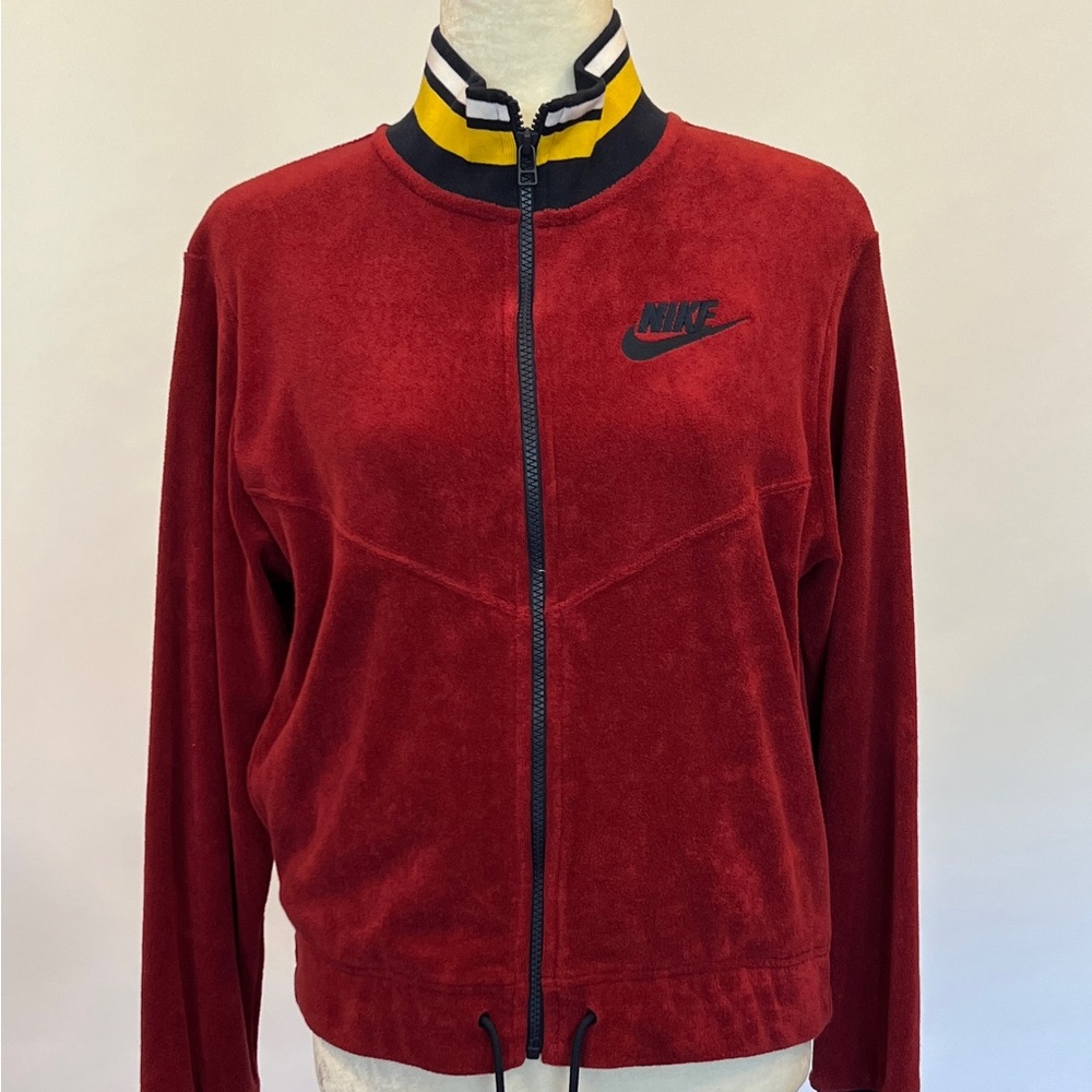 WLSS041 Nike Red Zip-Up Collared Track Jacket With Pockets Size Small